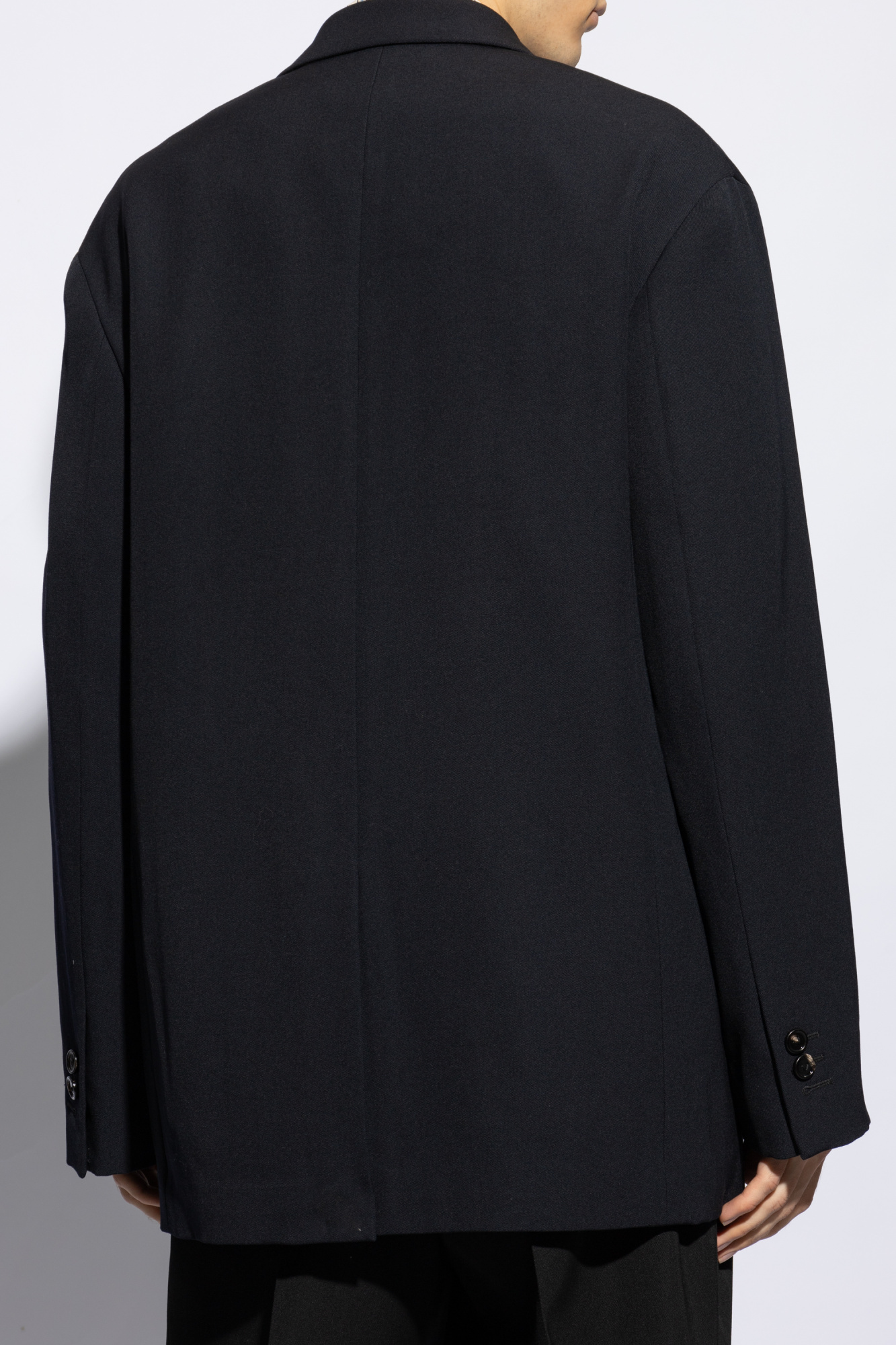 Bottega Veneta Long-sleeved Suit Coat In Black