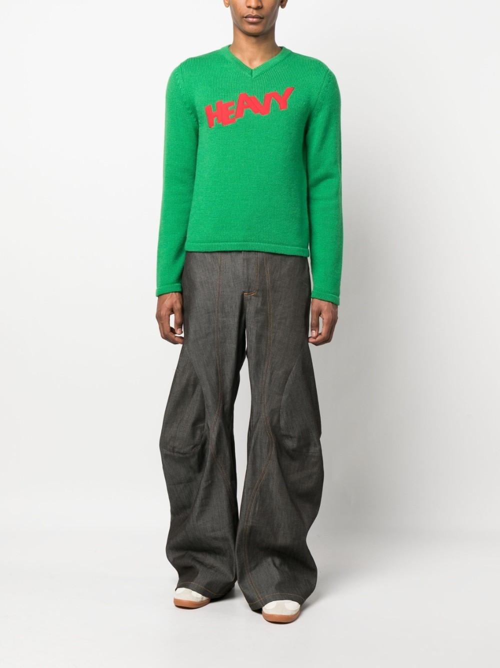 Erl Pullover Aus Kaschmirmischung Mit V-ausschnitt In Green
