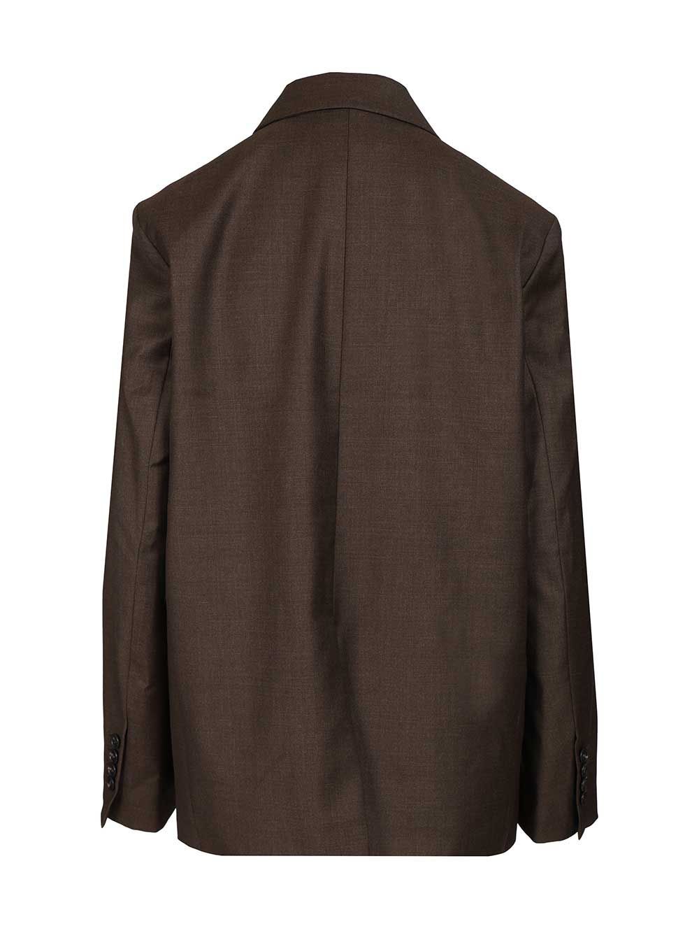 Loulou Studio Long-sleeved Suit Jacket In Brown