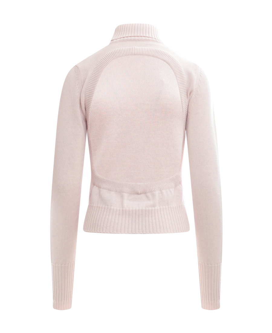 Mm6 Maison Margiela Open-back Roll-neck Top In Pink