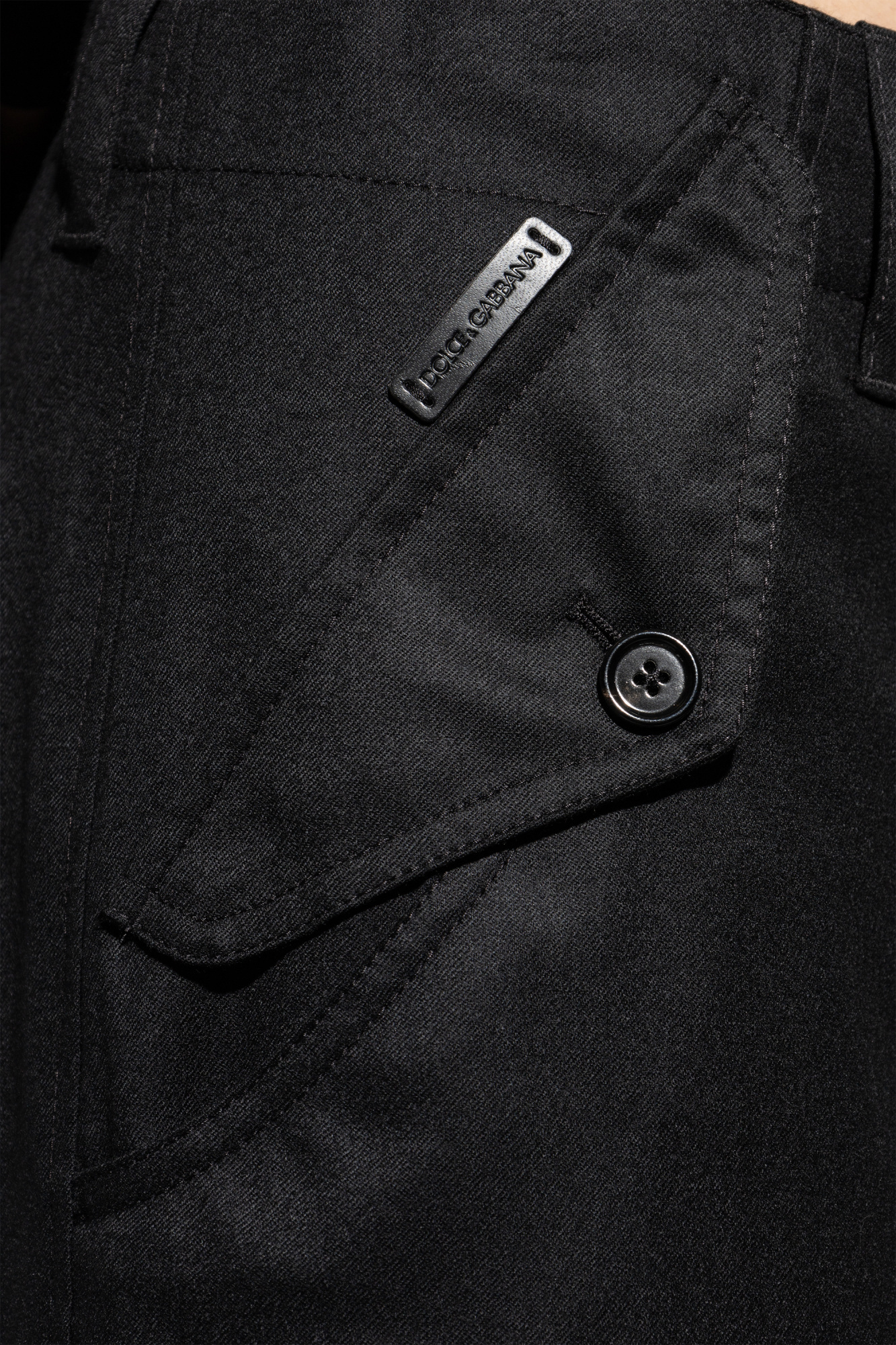 Dolce & Gabbana Black Cotton Pants With Pockets In Black