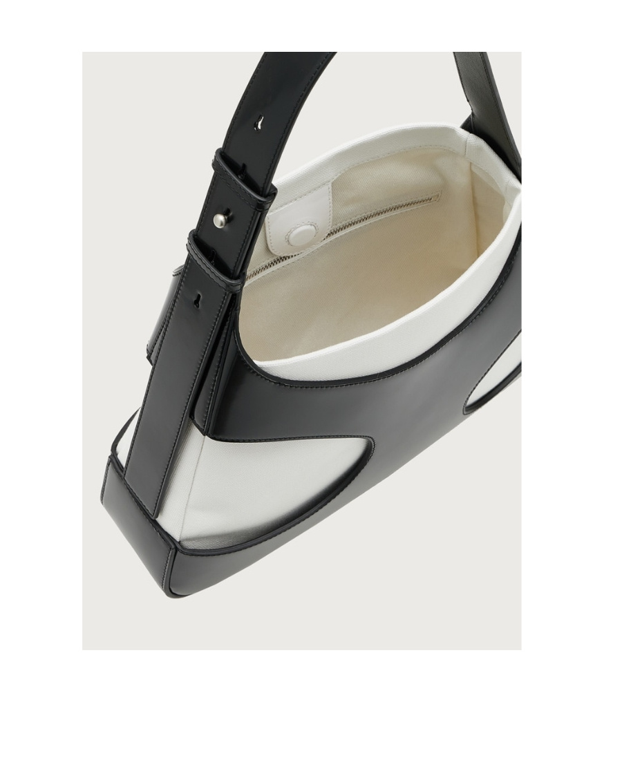 Shop Ferragamo Salvatore Cut-out Detailed Logo Debossed Shoulder Bag In Black