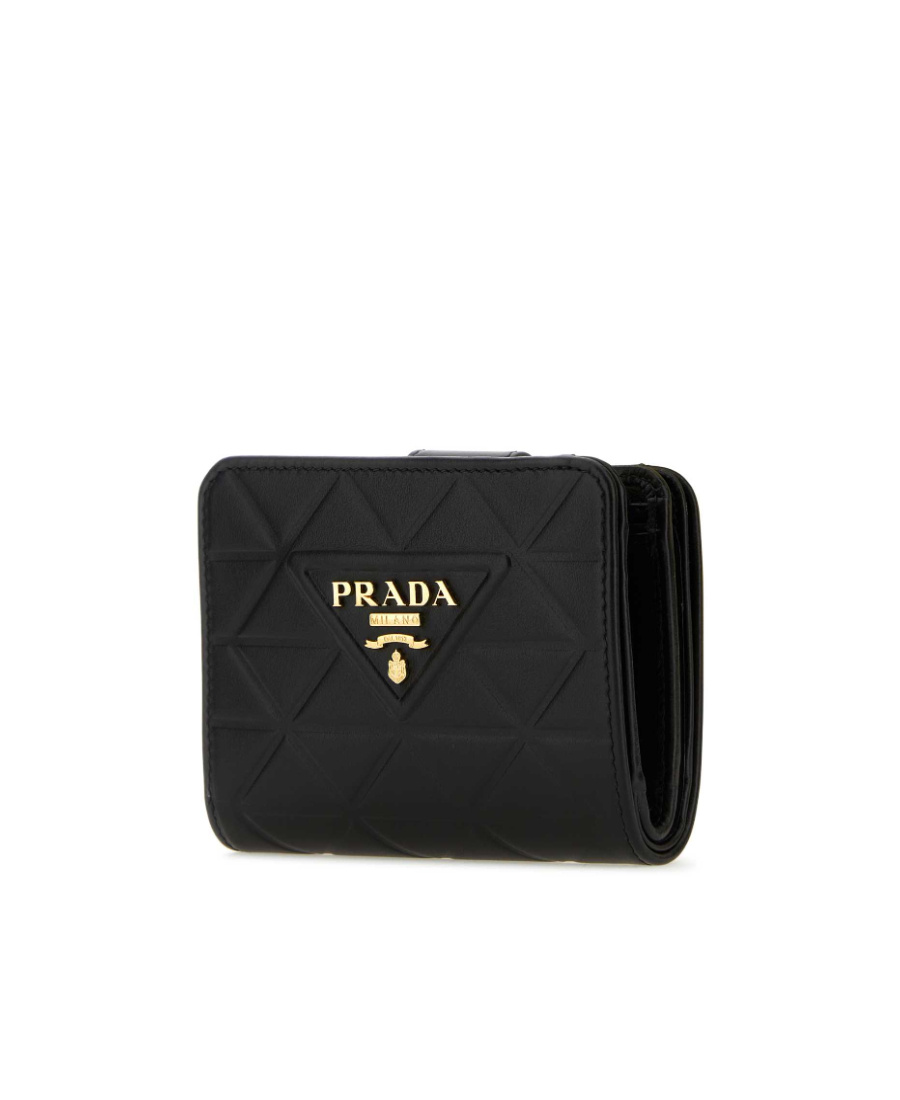 Prada Triangle-logo Quilted Leather Wallet In Black