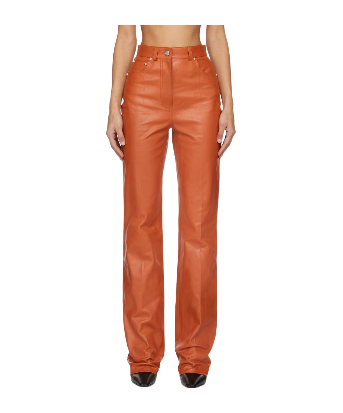 Ferragamo Five-pocket Leather Pants