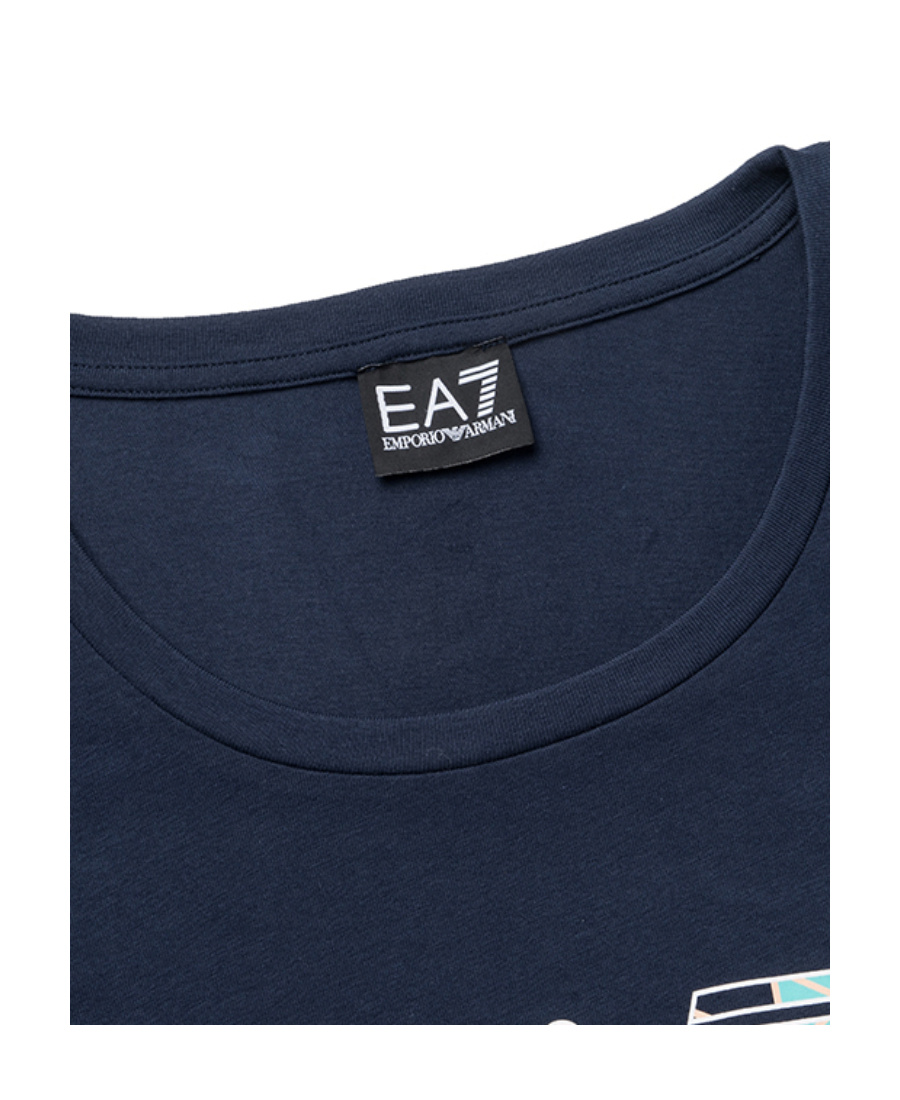 Ea7 T-shirt With Round Neck And Long Sleeves In Pink
