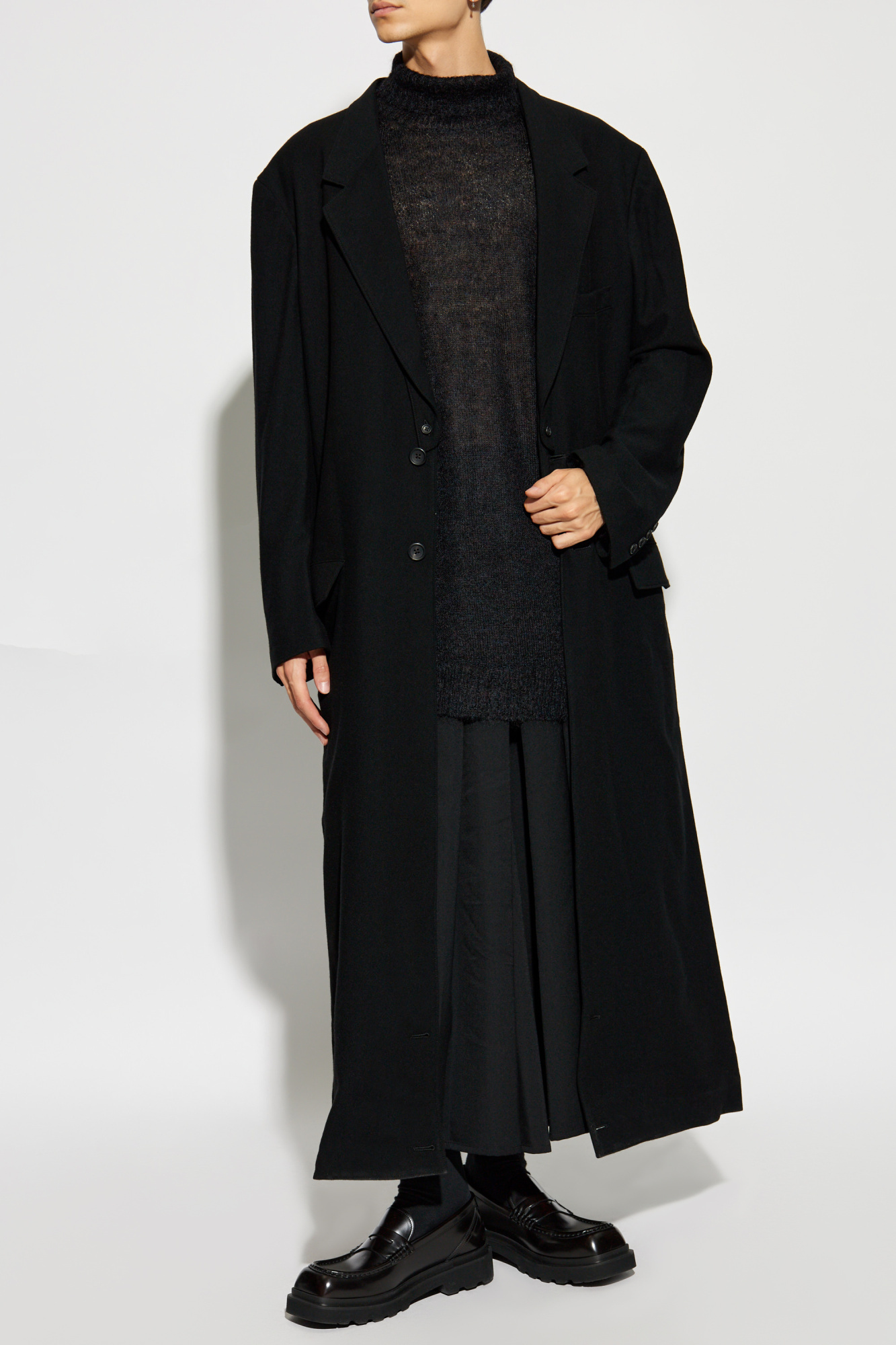Yohji Yamamoto Single-breasted Coat In Black