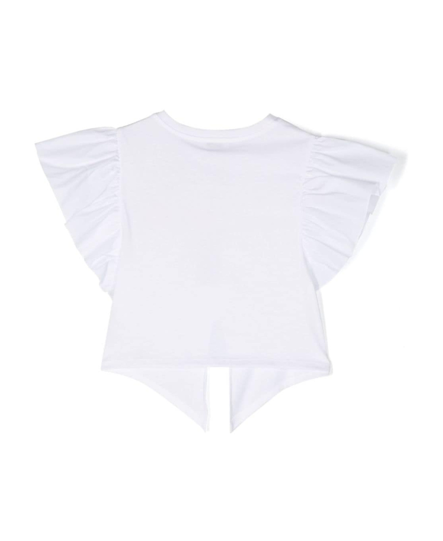 Dolce & Gabbana Italian Holiday Ruffled-sleeve T-shirt In White
