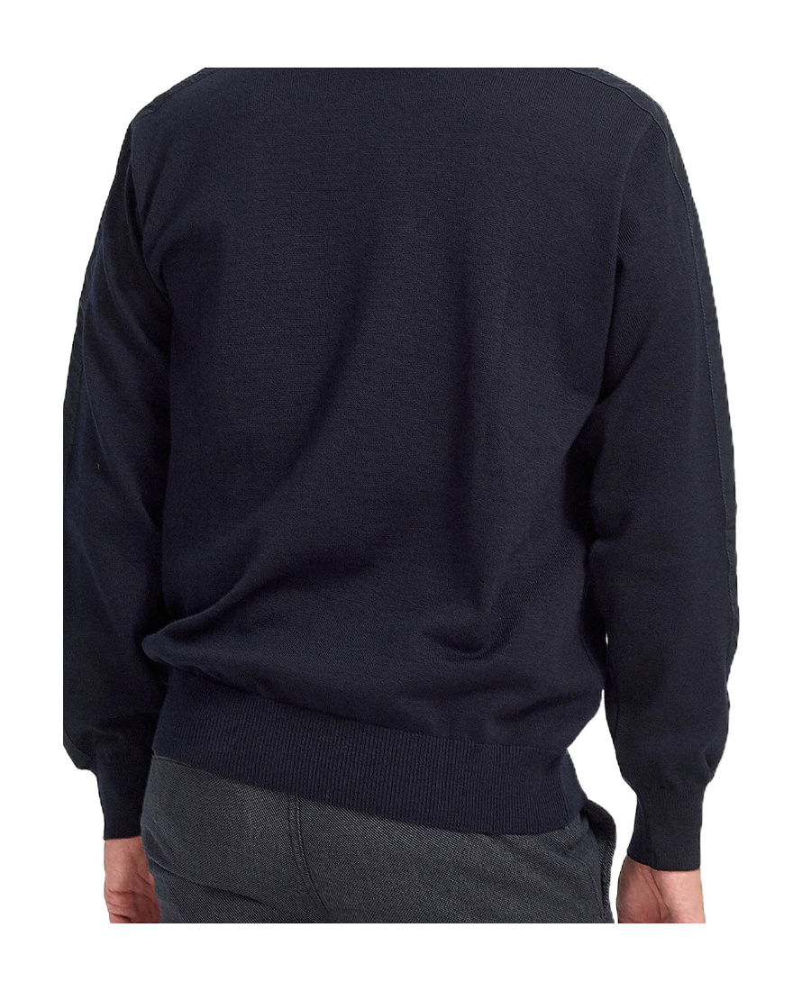 Paul & Shark Navy Blue Round-neck Logo Pullover In Black