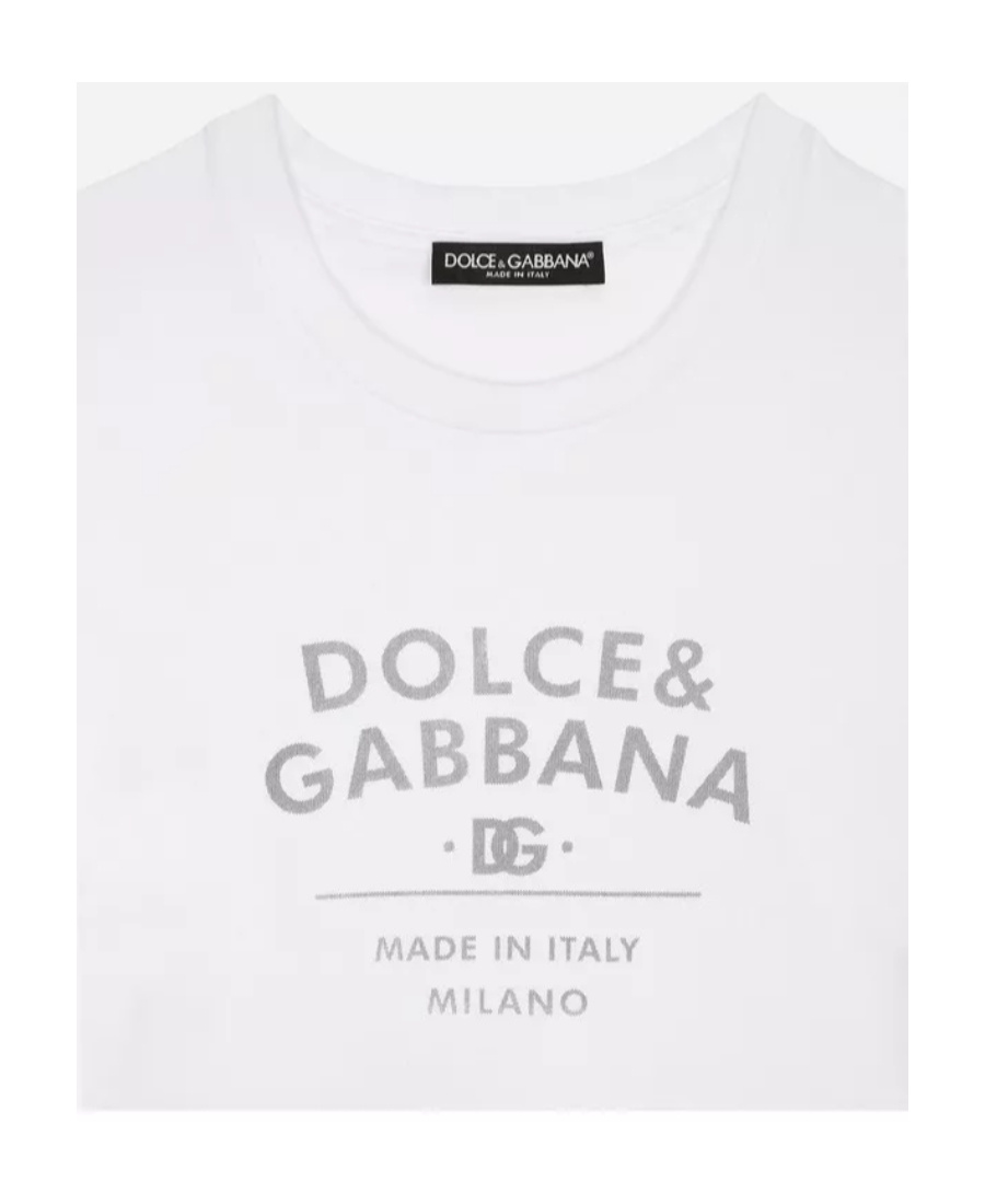 Dolce & Gabbana Logo Lettering-print Crewneck T-shirt In White