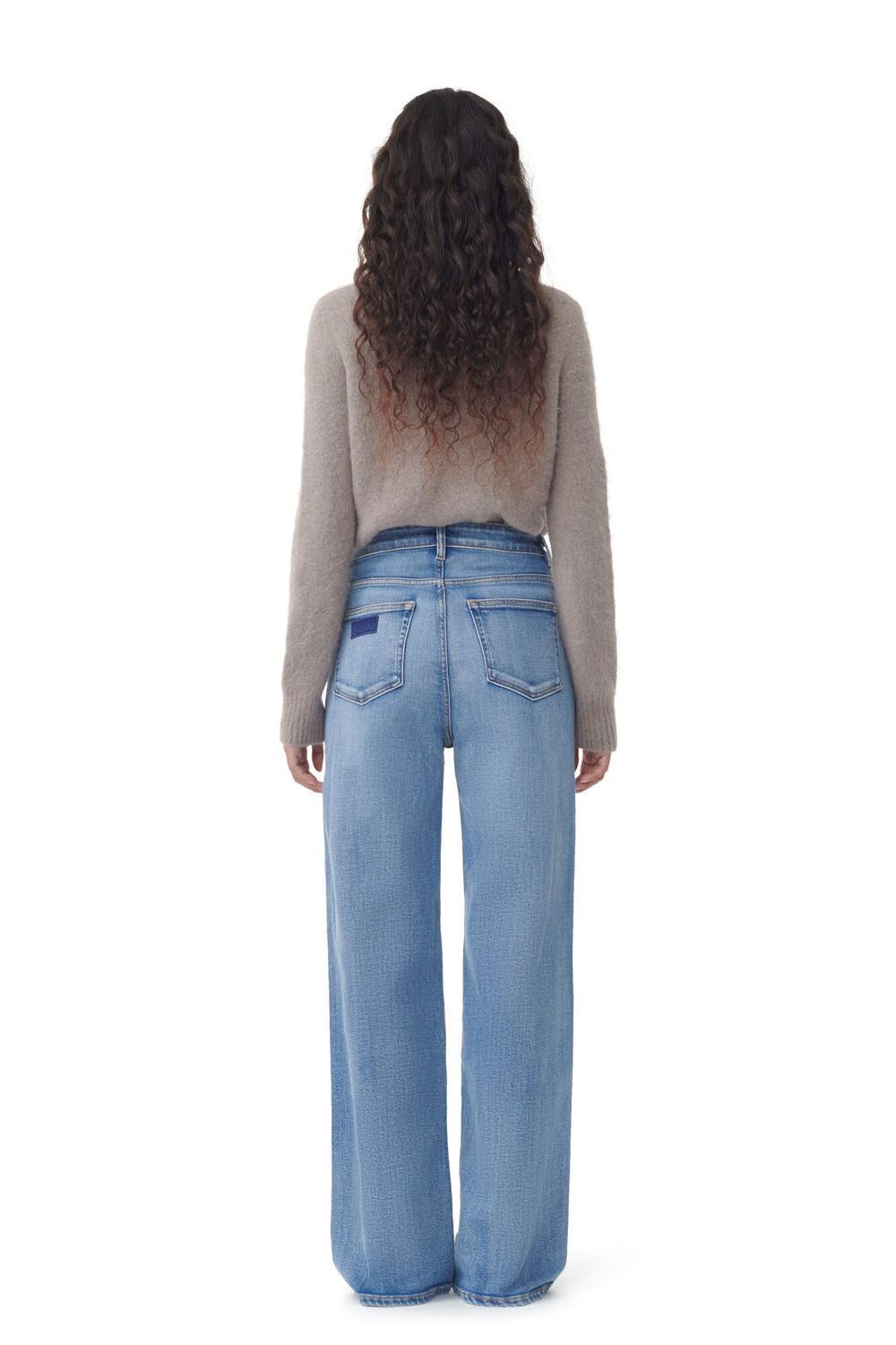 Ganni Andi High-rise Wide-leg Jeans In Blue