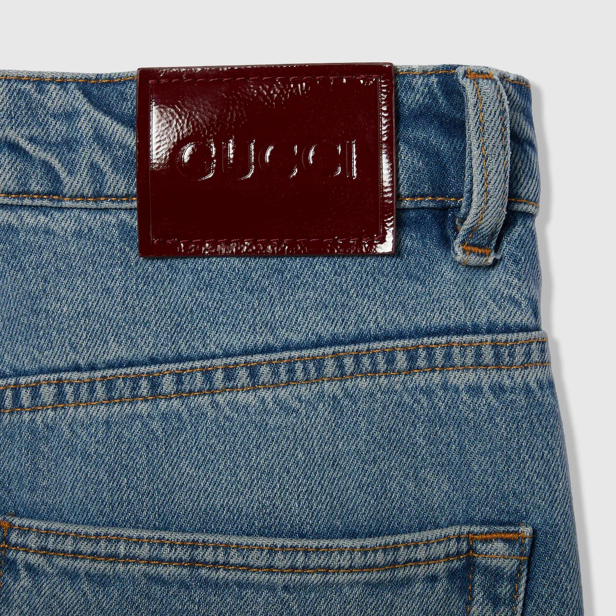 Gucci Denim Cropped Pant In Blue