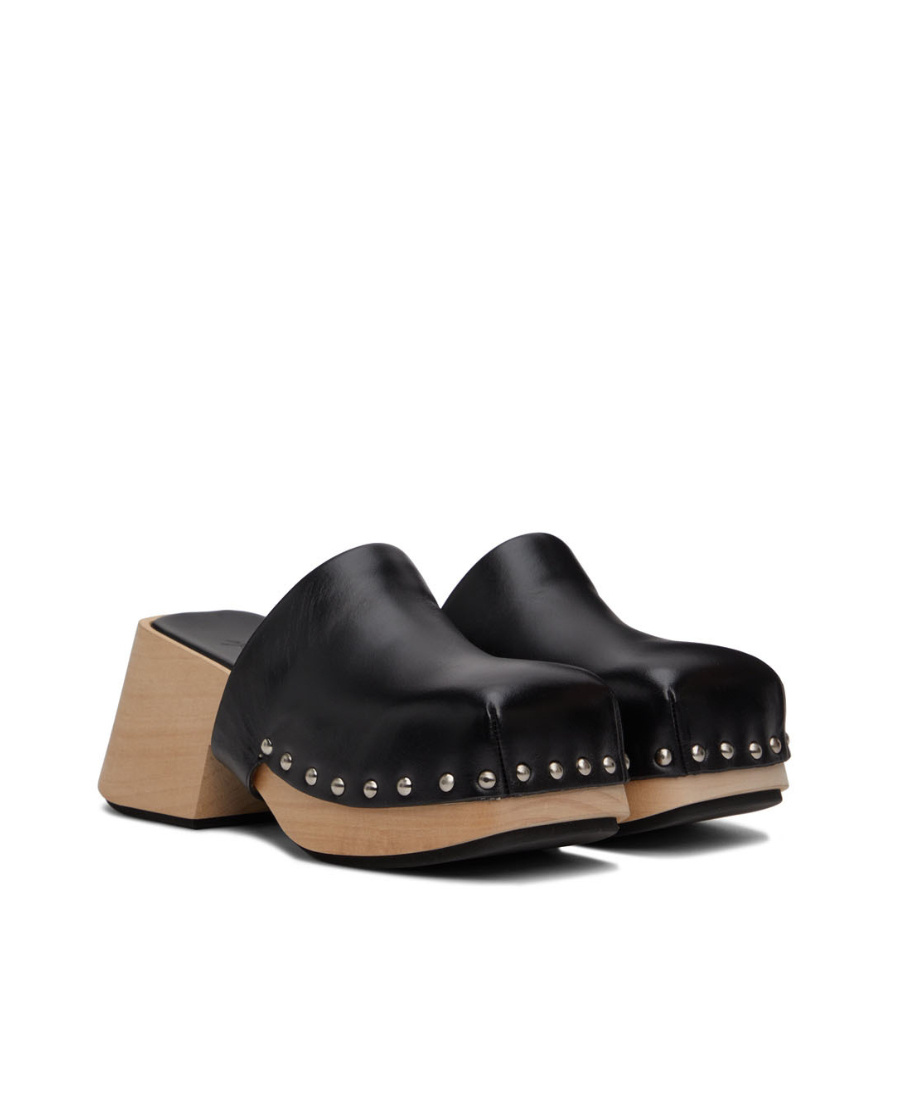 Marsèll Square-toe Leather Mules In Black