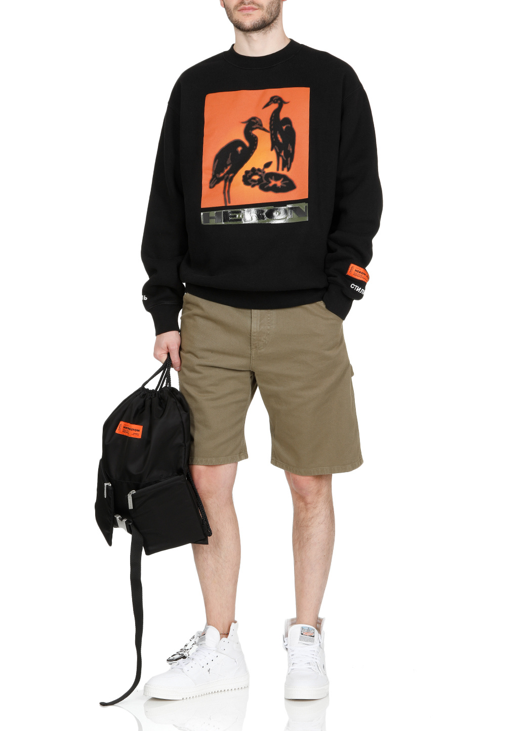 Heron Preston Heron Printed Sweater In Black