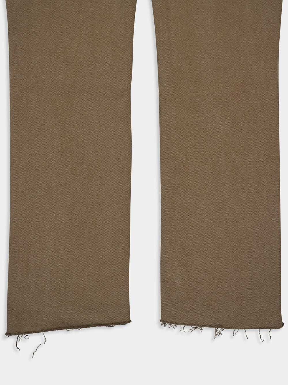 Shop Mother Denim Trousers With Belt Loops In Brown