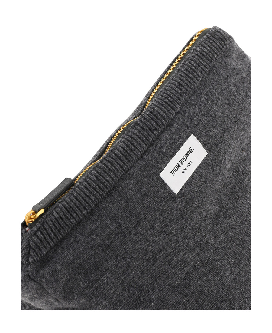 Thom Browne 4-bar Stripe Crossbody Bag In Gray