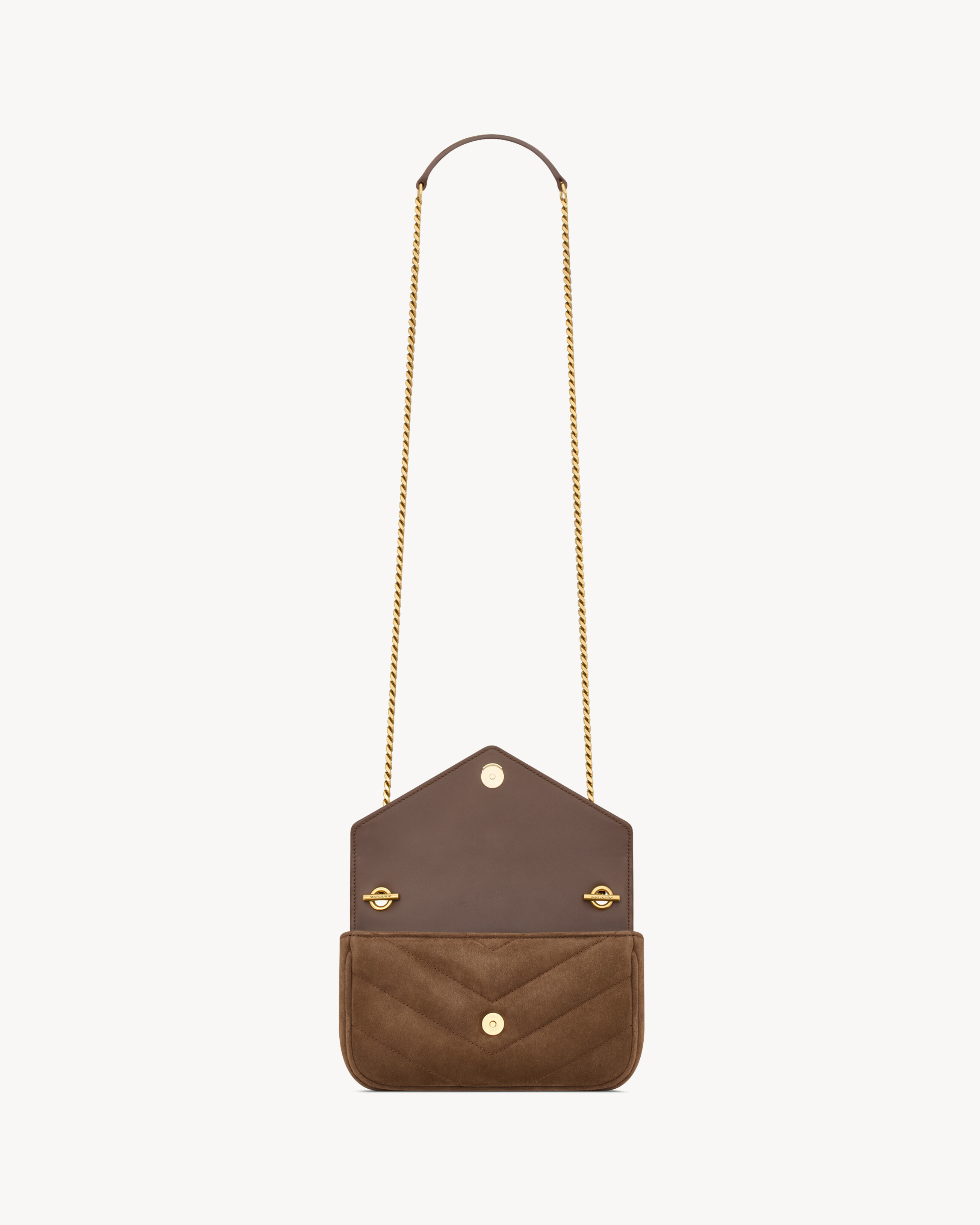 Saint Laurent Loulou Mini In Suede In Brown