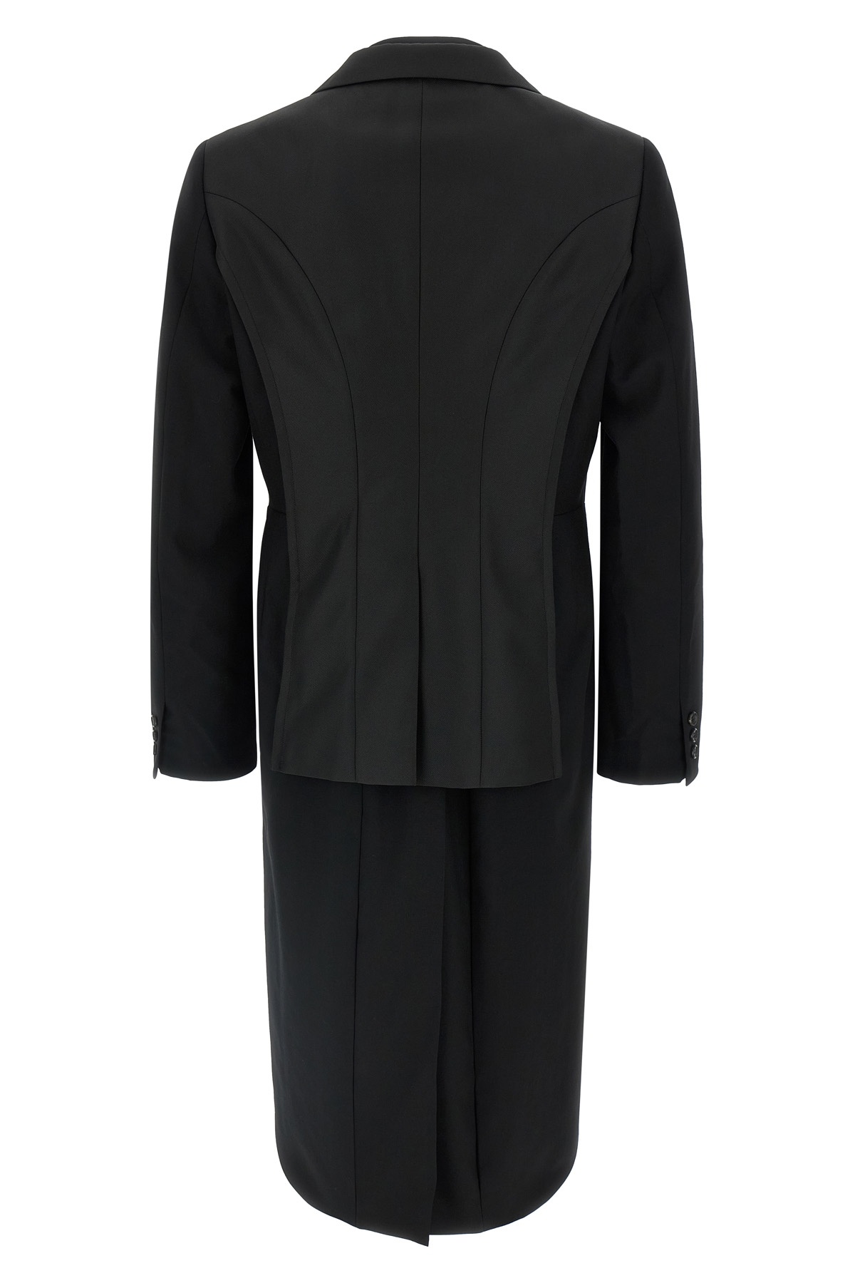 Comme Des Garçons Tailcoat Style Double Layer Blazer In Black