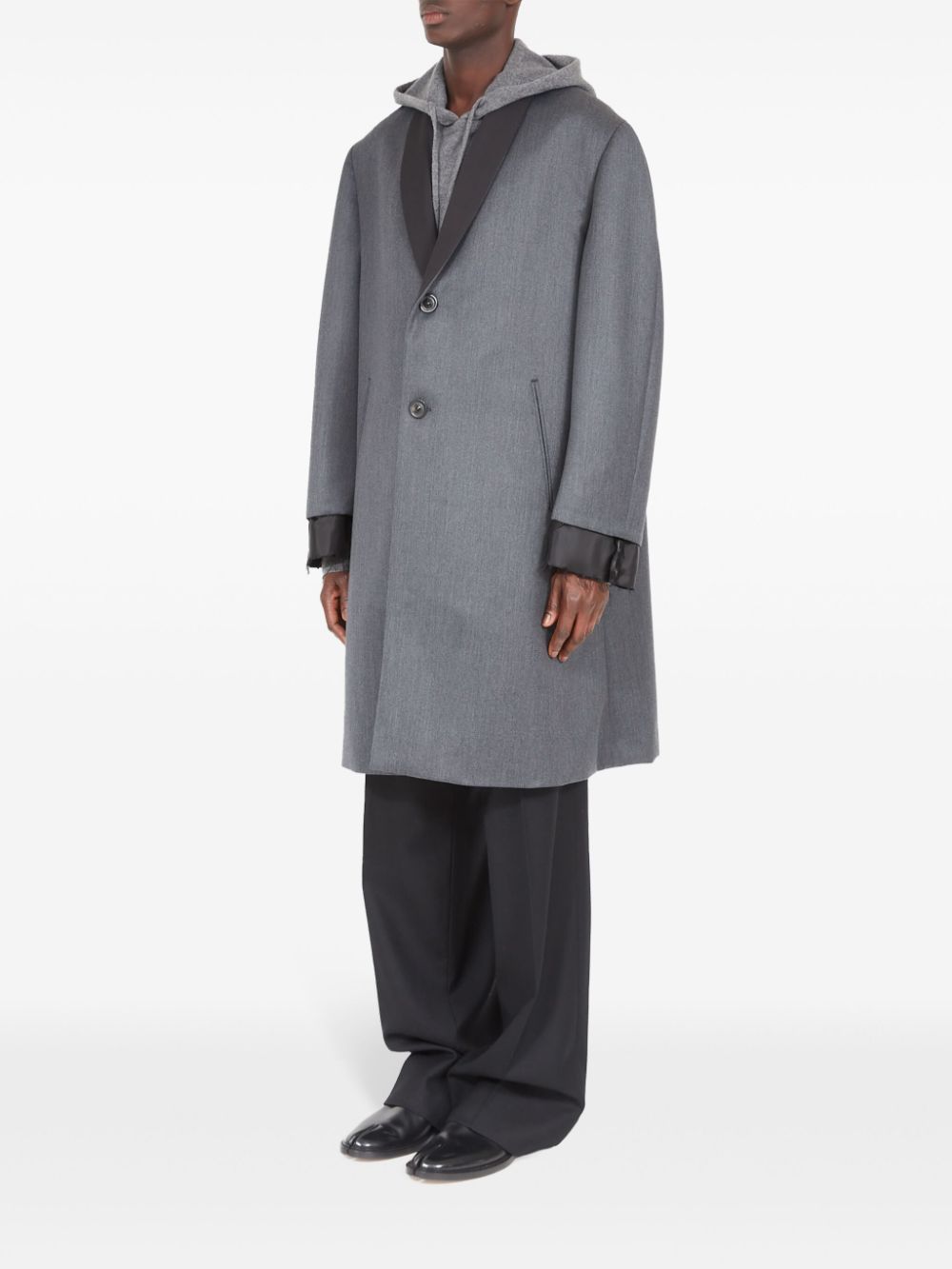 Maison Margiela Cavalry Layered Twill Coat In Gray