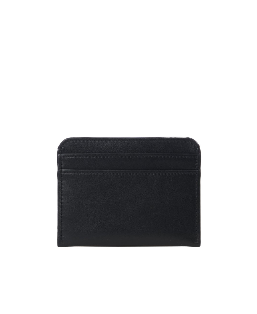 Chloé Chloe Embroidered Logo Sense Card Holder In Soft Leather In Black