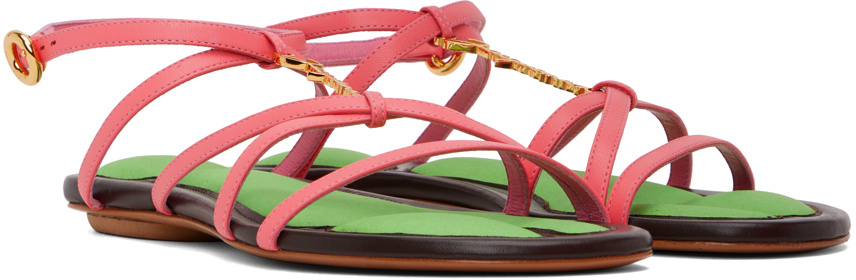 Jacquemus Pralu Strappy Flat Sandals In Pink