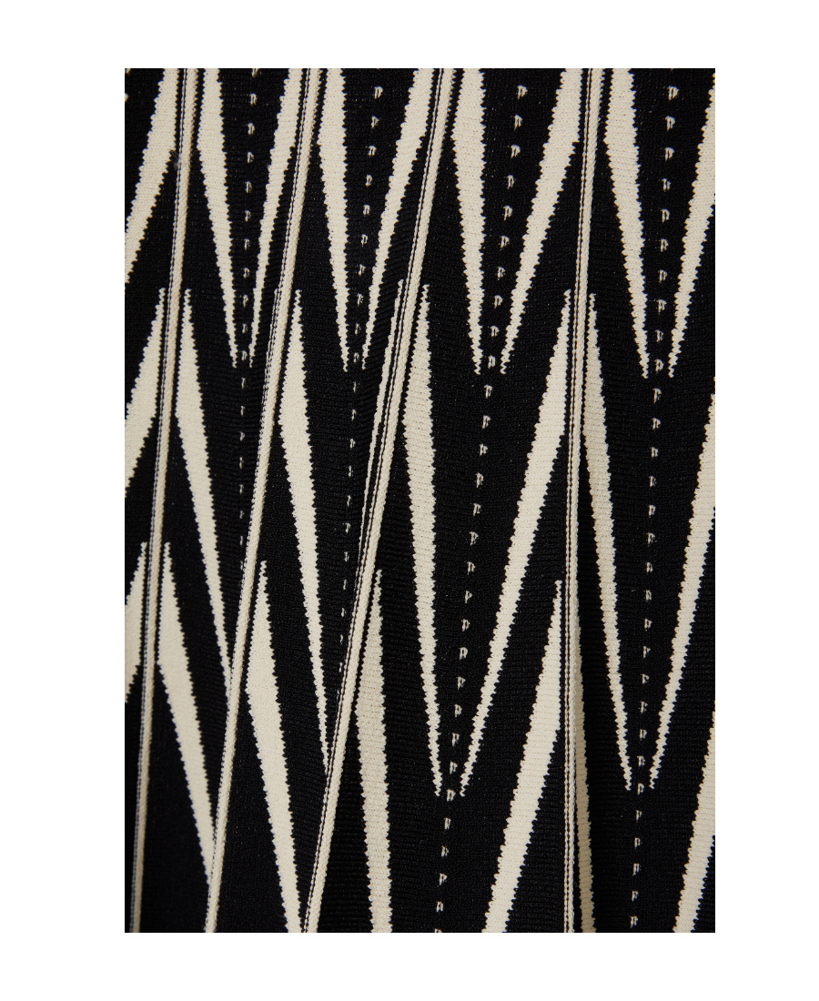 Alexander Mcqueen Two-tone Zig-zag Print Dress In Black