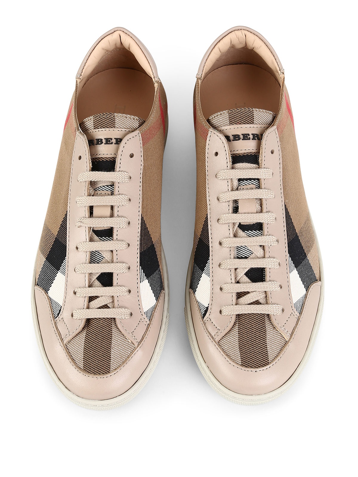 Burberry Checkered Leisure Sports Shoes In Nude