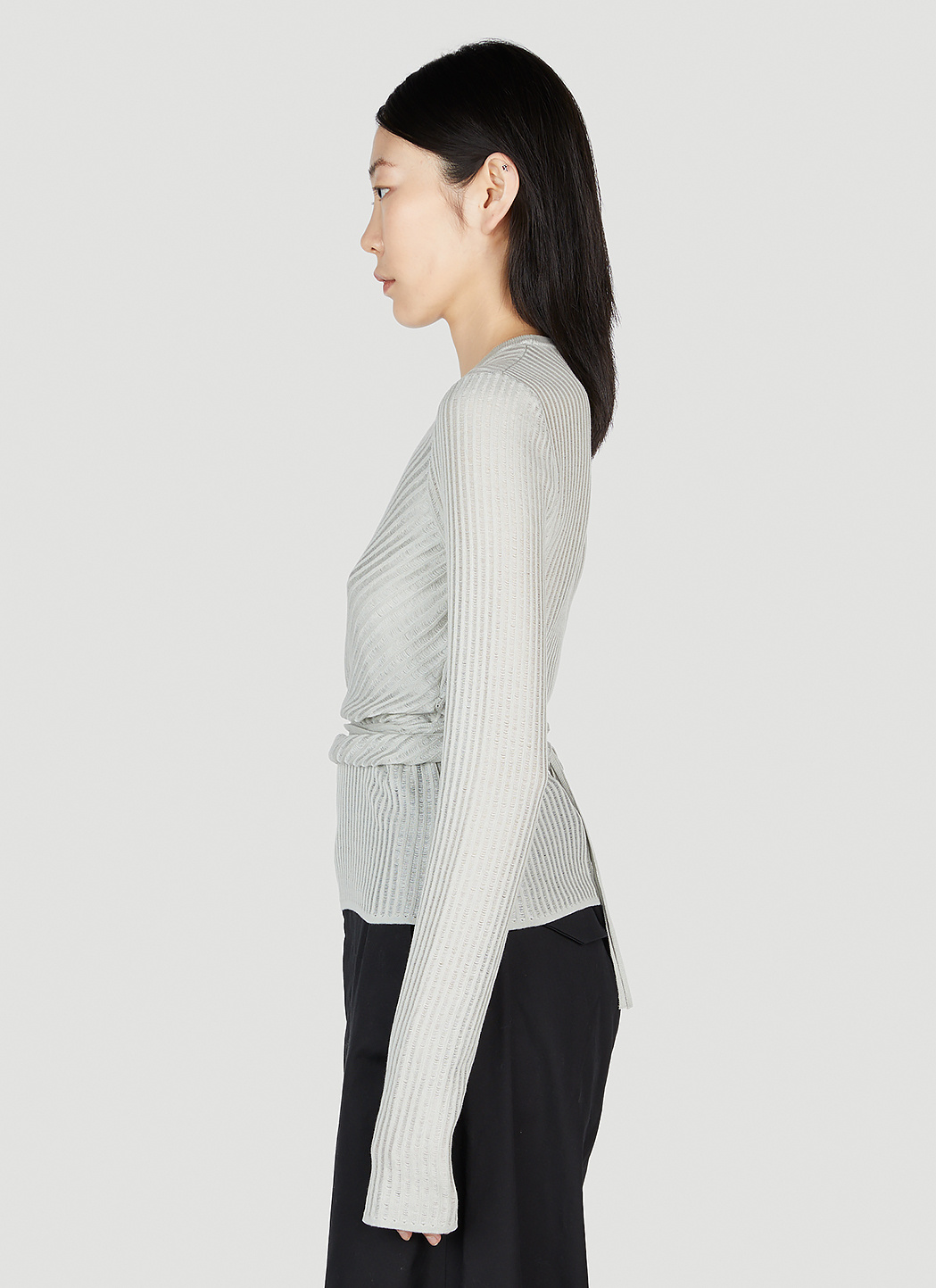 Ann Demeulemeester Woman Sweater Light Grey Size M Cotton In White