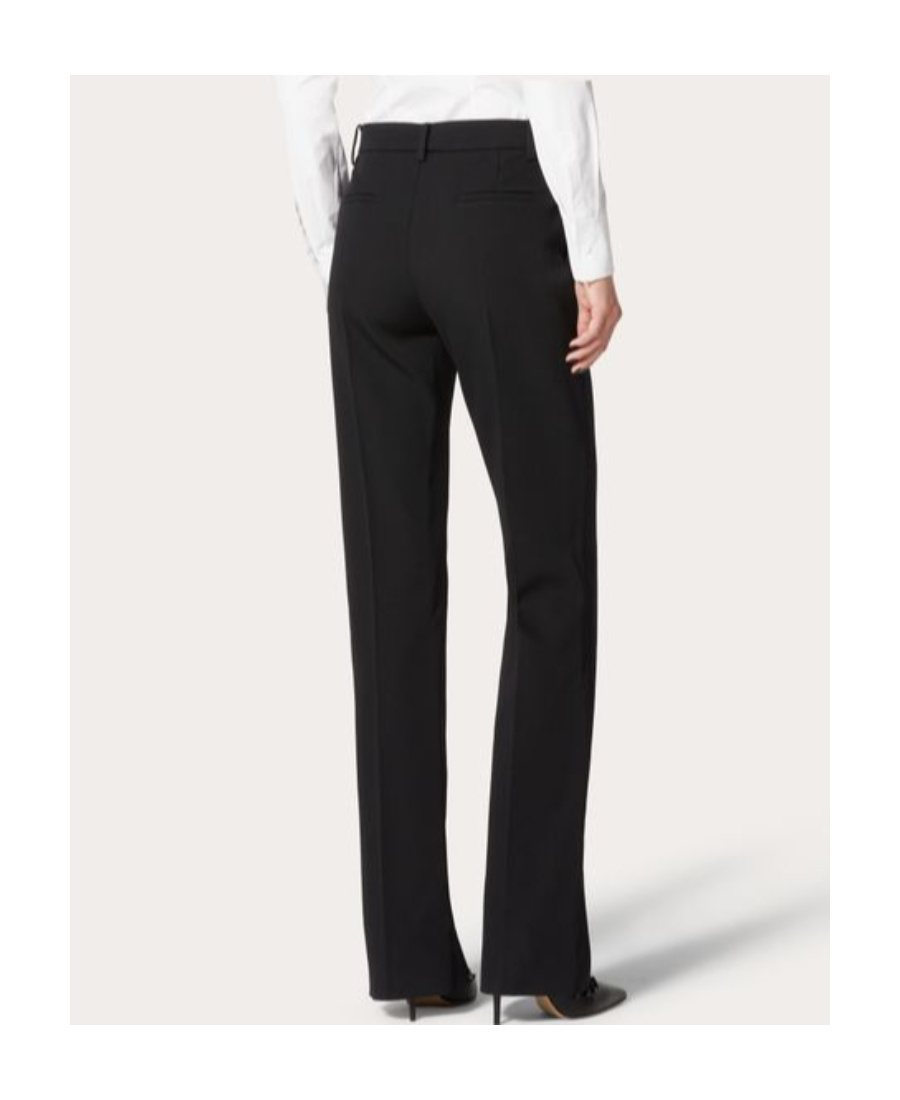 Valentino Virgin Wool Tailored Trousers In Black