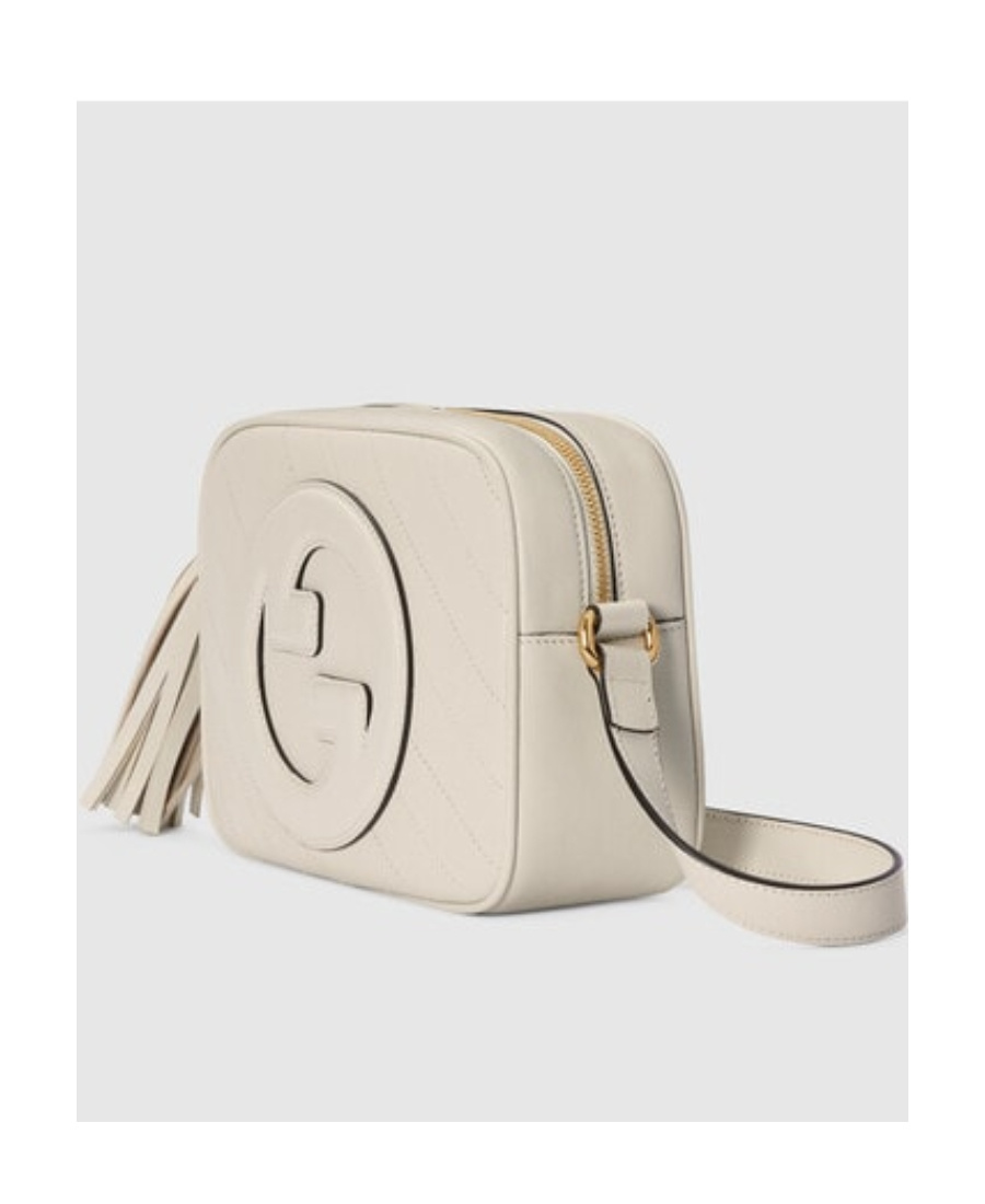 Gucci Small Gg Marmont Leather Shoulder Bag In White