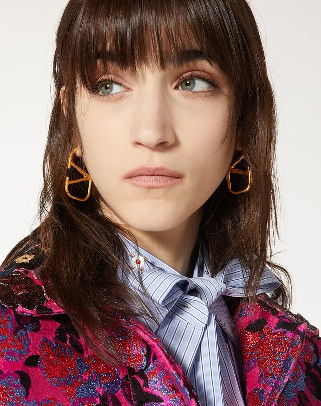 Valentino Vlogo Signature Geometric Earrings In Yellow