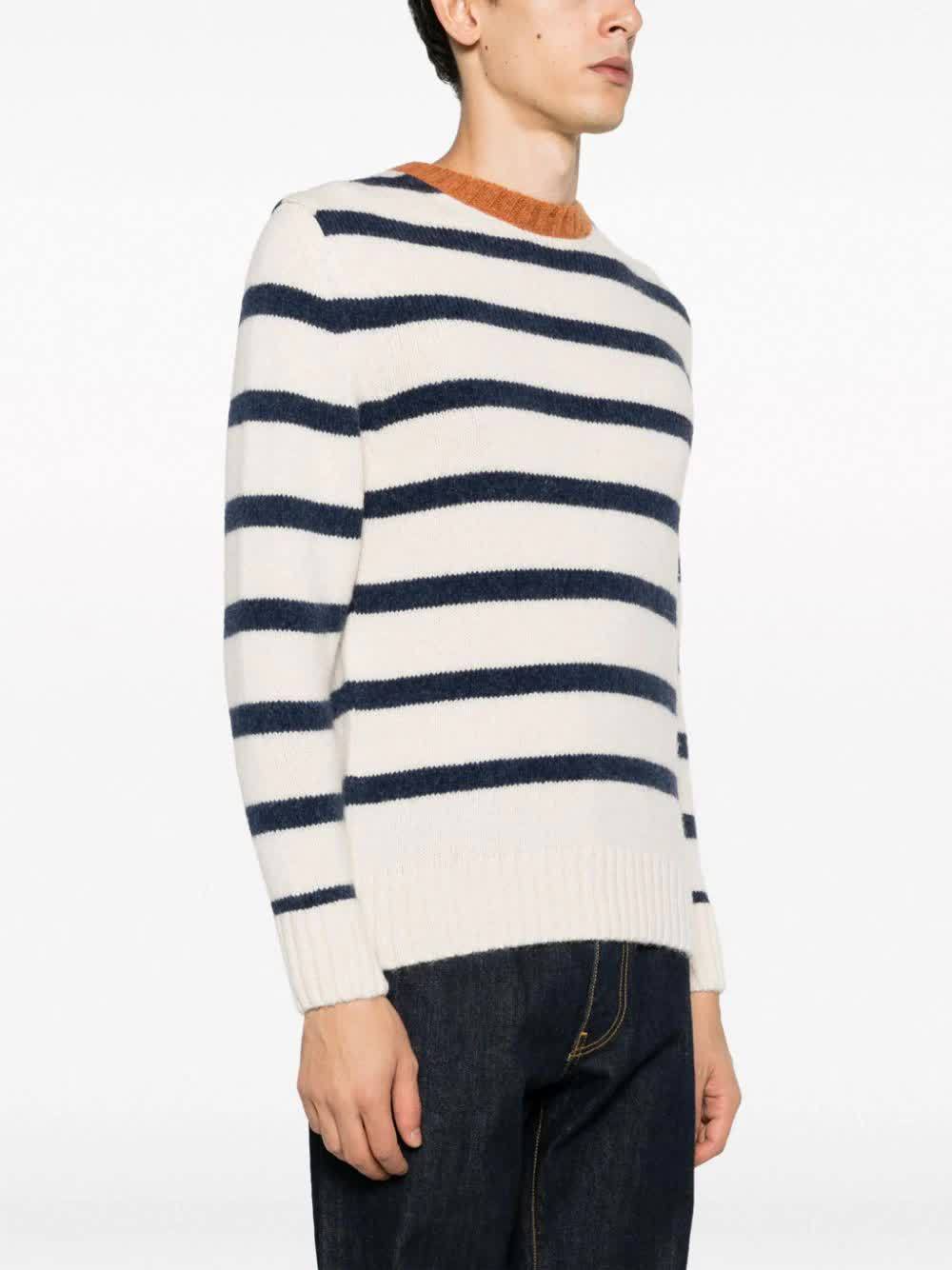 Paul & Shark Round Collar And Long-sleeved Pullover In White