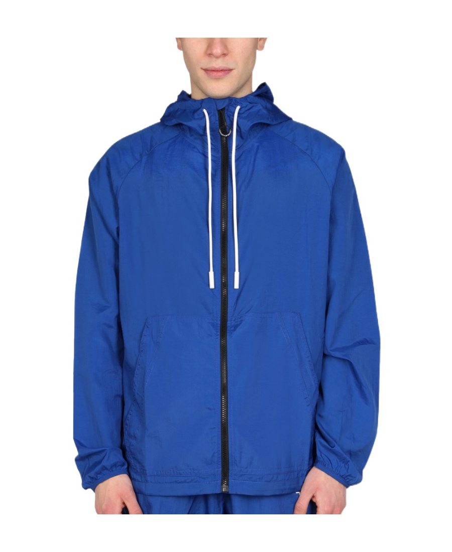 Marcelo Burlon County Of Milan Marcelo Burlon Cross Print Windbreaker Jacket In Blue