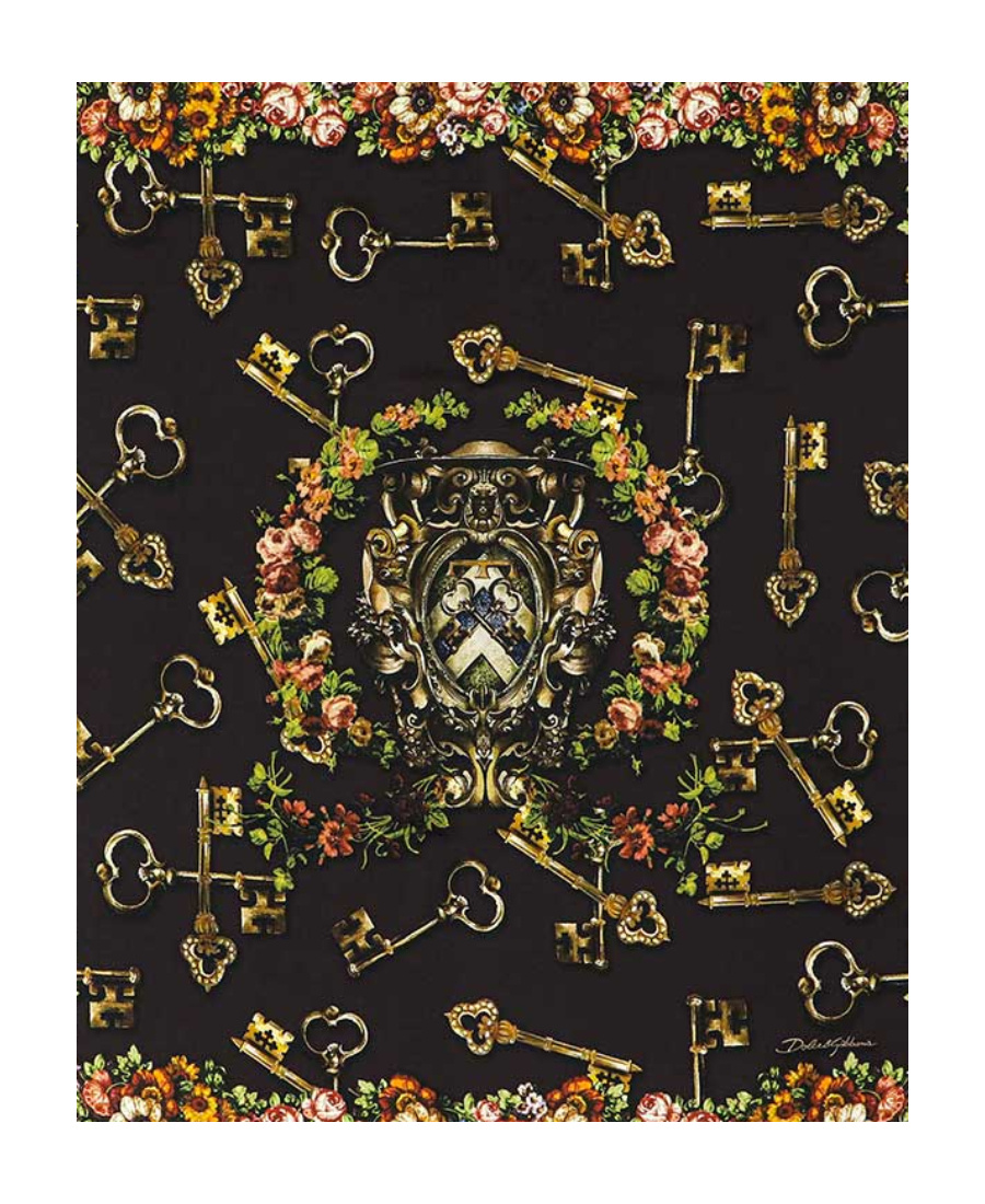 Dolce & Gabbana Silk Printed Scarf In Black