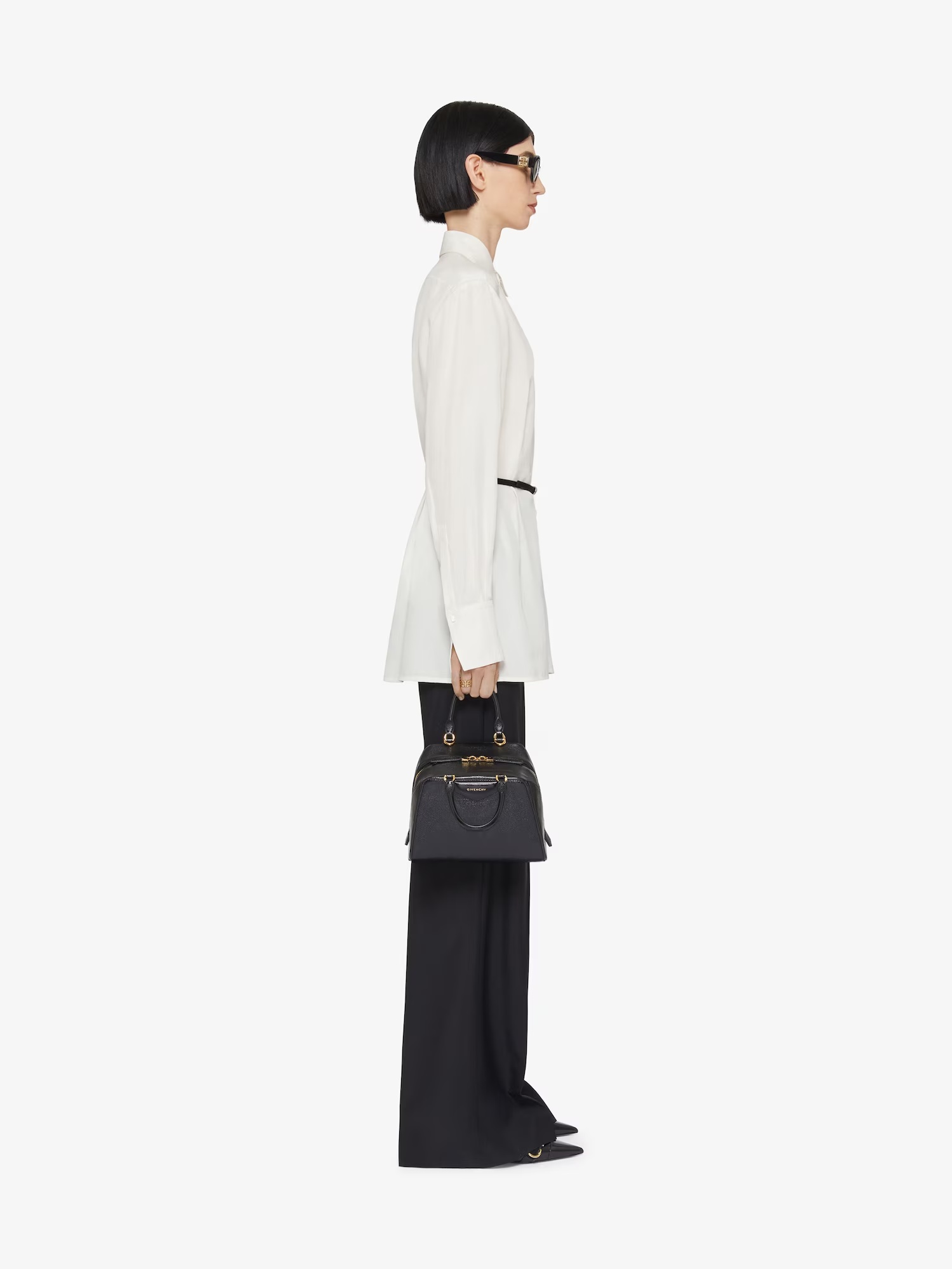 Givenchy Ivory Silk Voyou Shirt In White