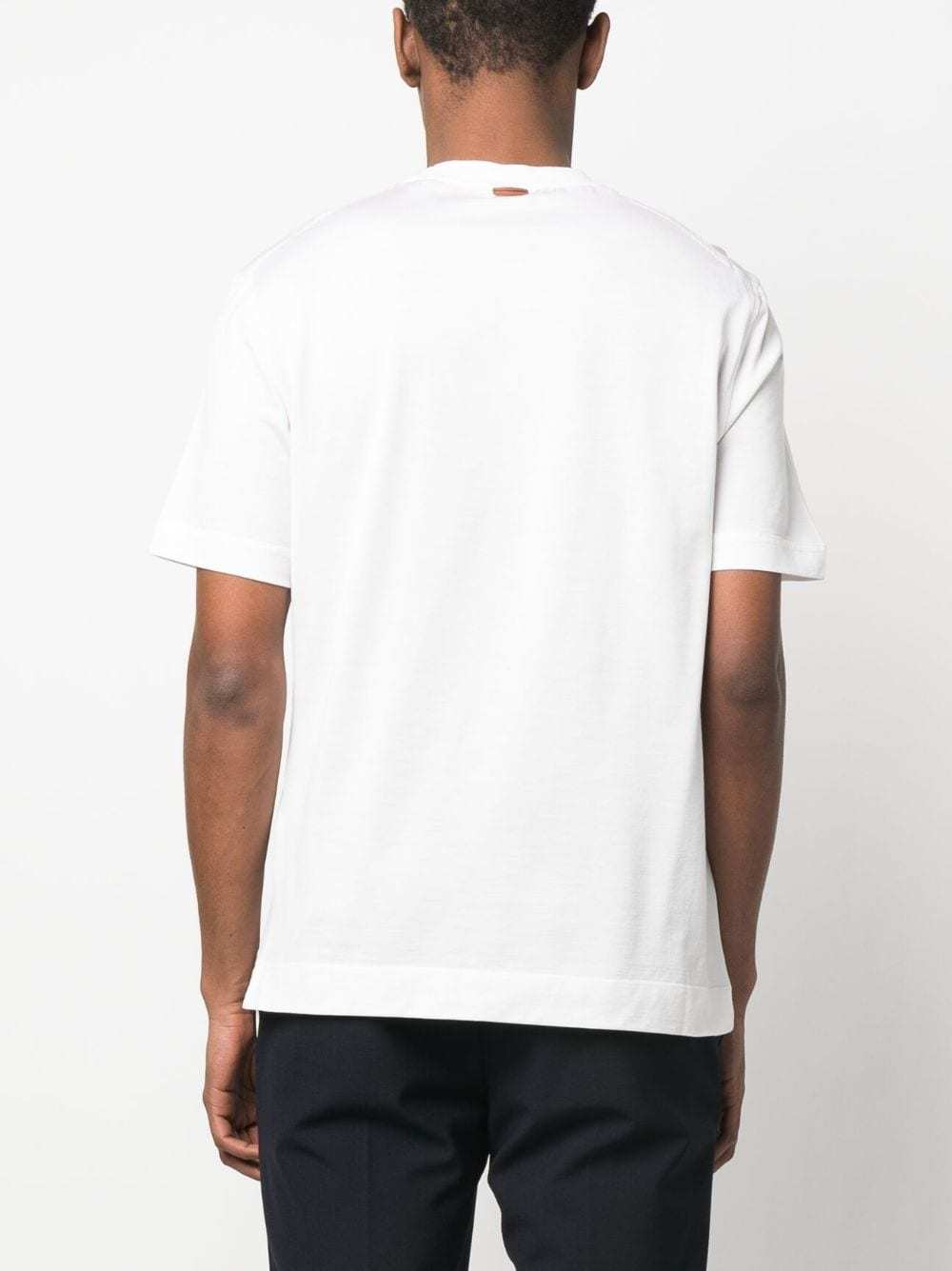 Shop Zegna Short-sleeve Silk-cotton T-shirt In White