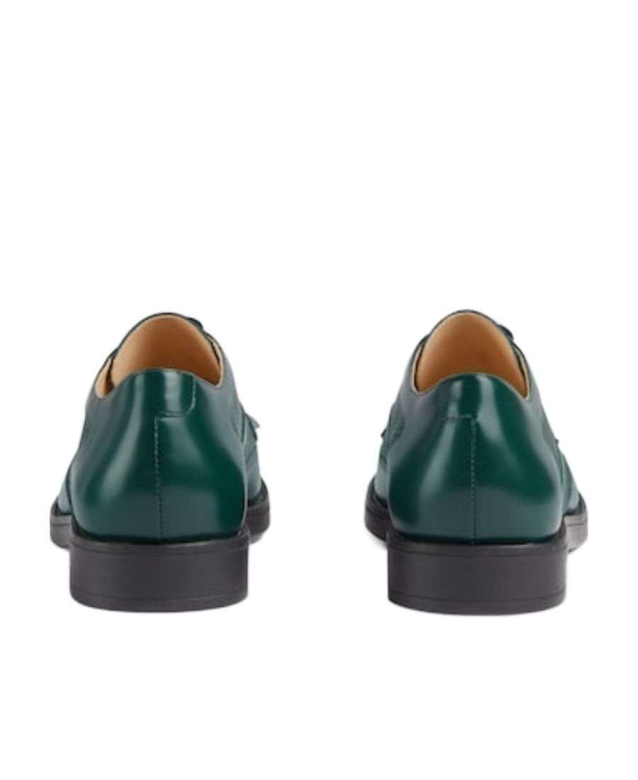 Gucci Lace-up Leather Shoes In Green