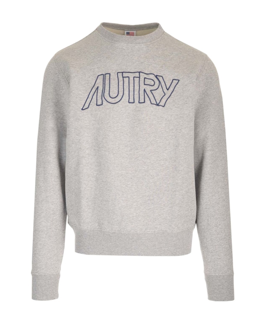Autry Logo-print Cotton Sweatshirt In Gray