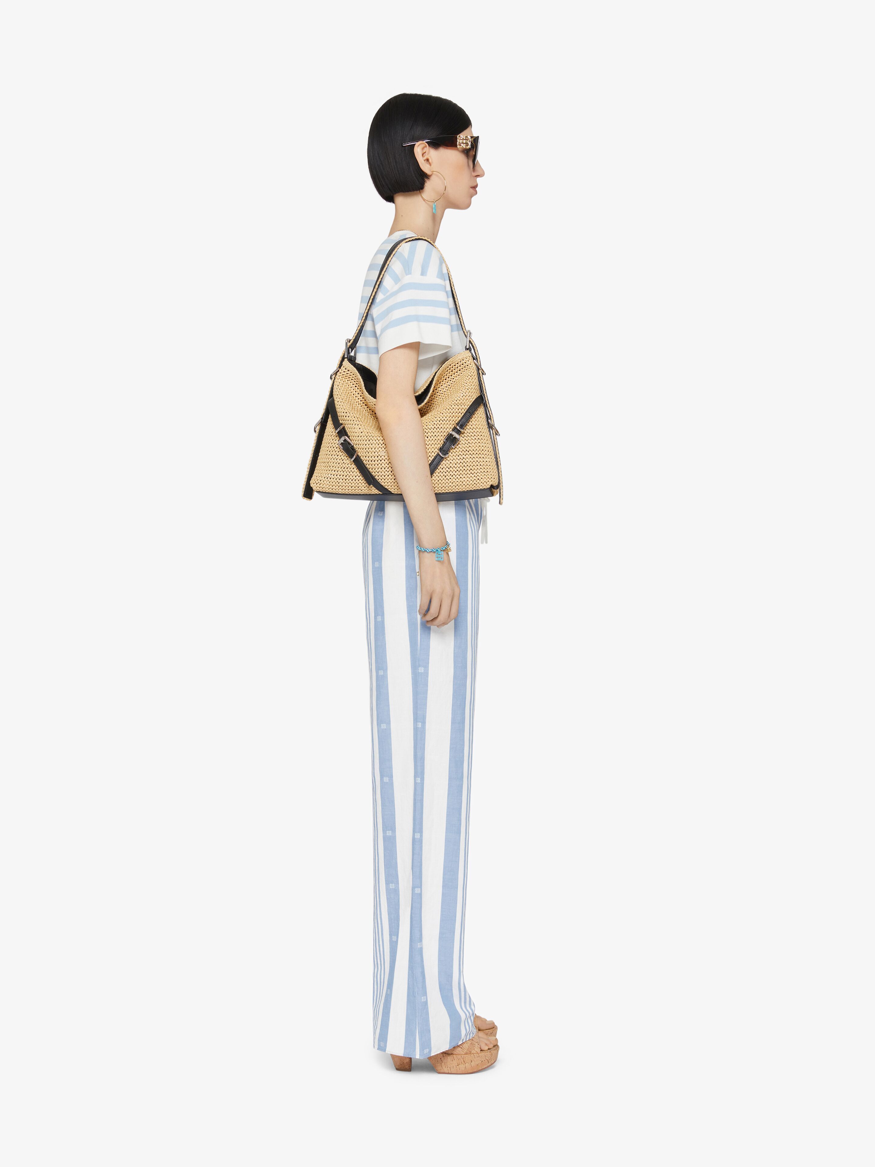 Givenchy 4g Striped Cotton And Linen Wide-leg Pants In White