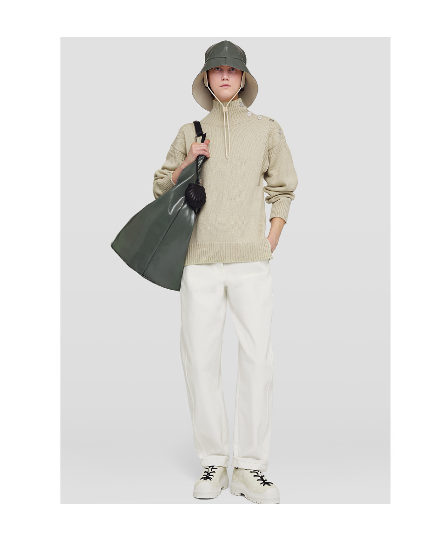 Jil Sander High-waisted Wide-leg Jeans In White