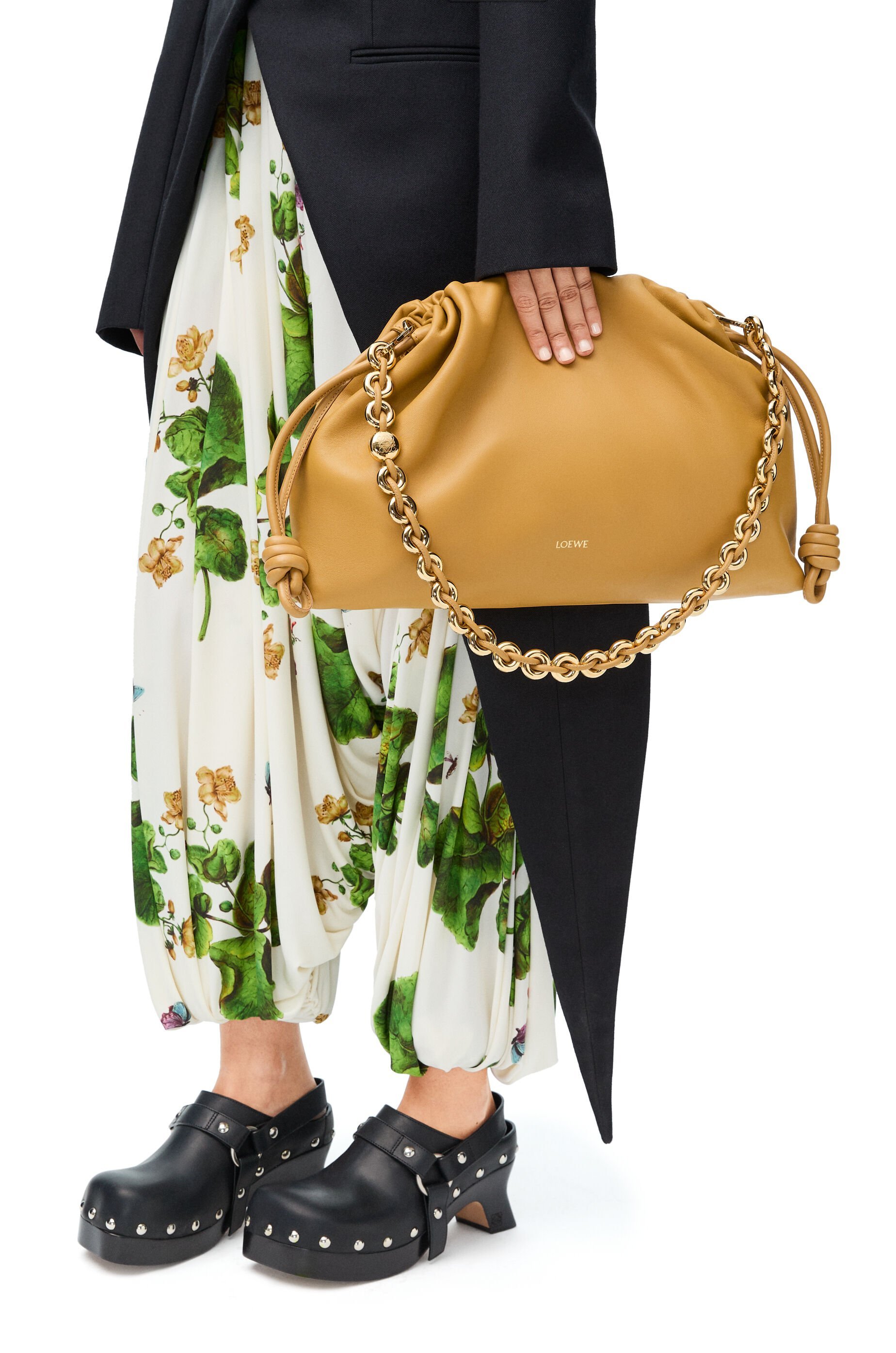 Loewe Large Flamenco Purse In Mellow Nappa Lambskin In Brown