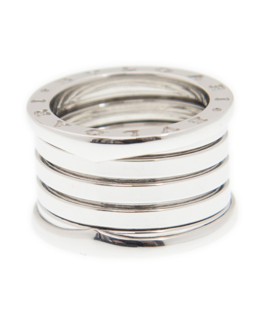 Bvlgari Logo Engraving Ring In White