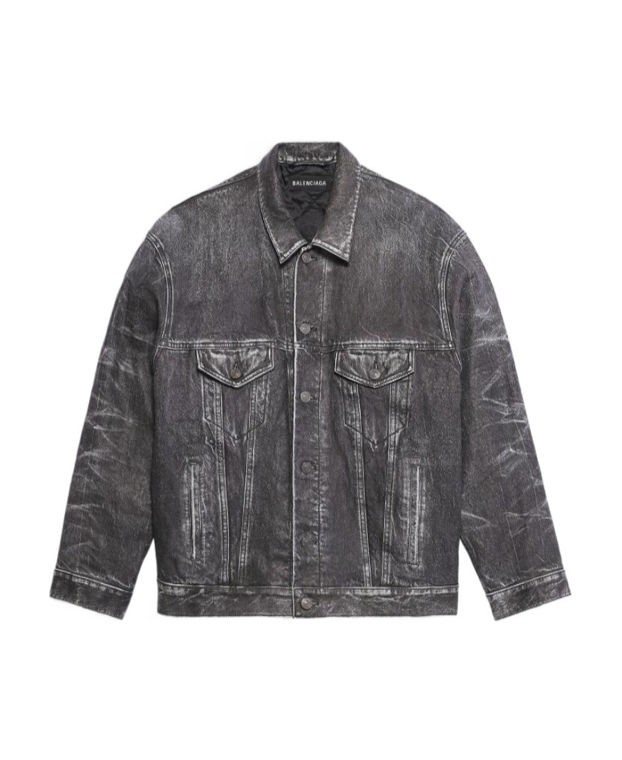 Balenciaga Trompe-l _ Il Denim Jacket In Gray