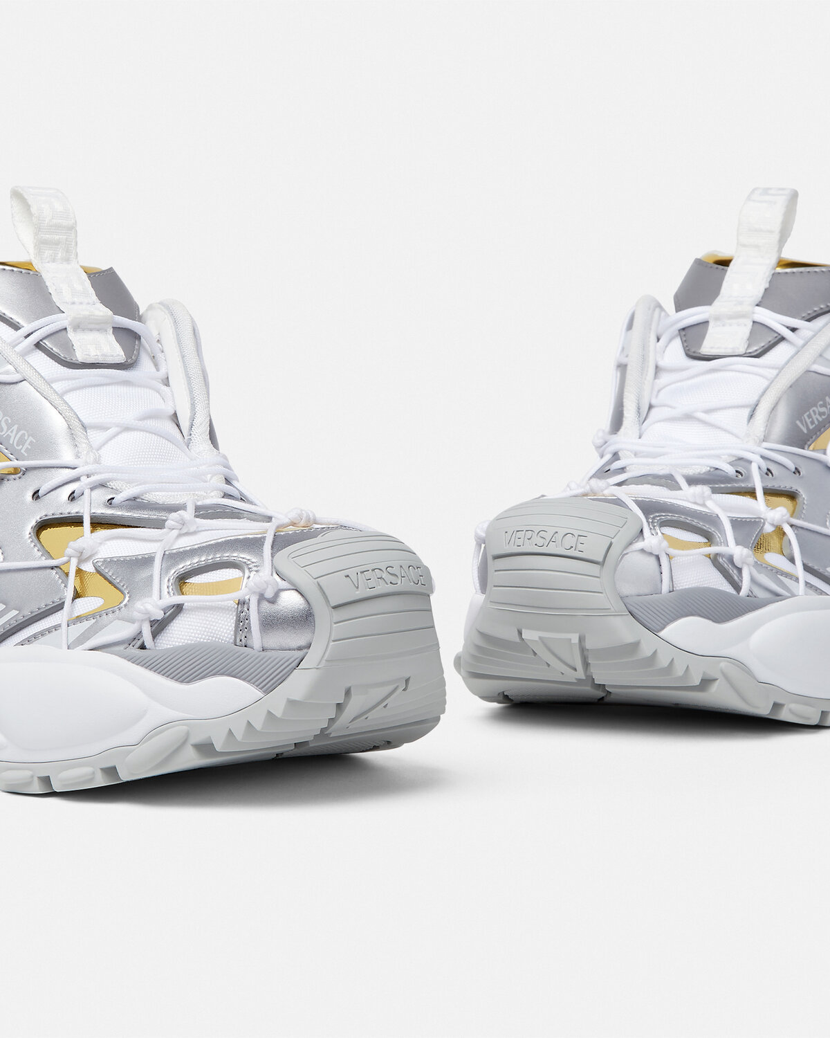 Versace Mercury M_vs_03 Rope, Leather And Mesh Sneakers In White