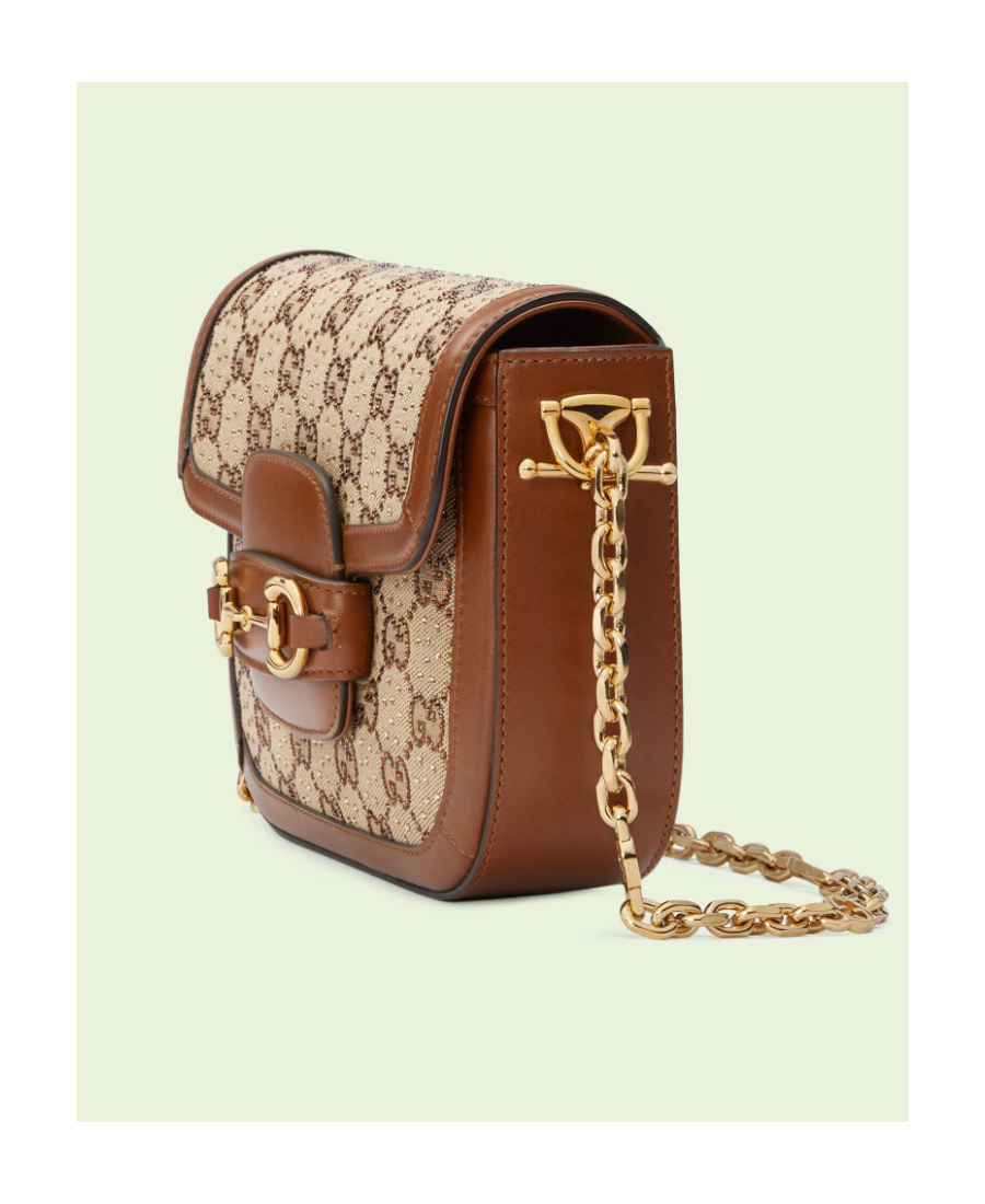 Gucci Horsebit 1955 Gg` Mini Bag In Brown