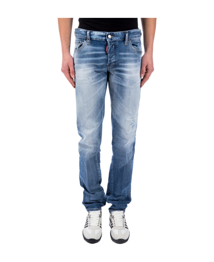 Dsquared2 Embroidered-logo Straight-leg Jeans In Blue