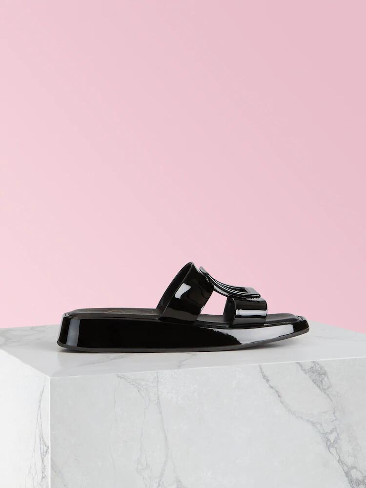 ROGER VIVIER SLIDE BUTTON-DOWN SANDALS