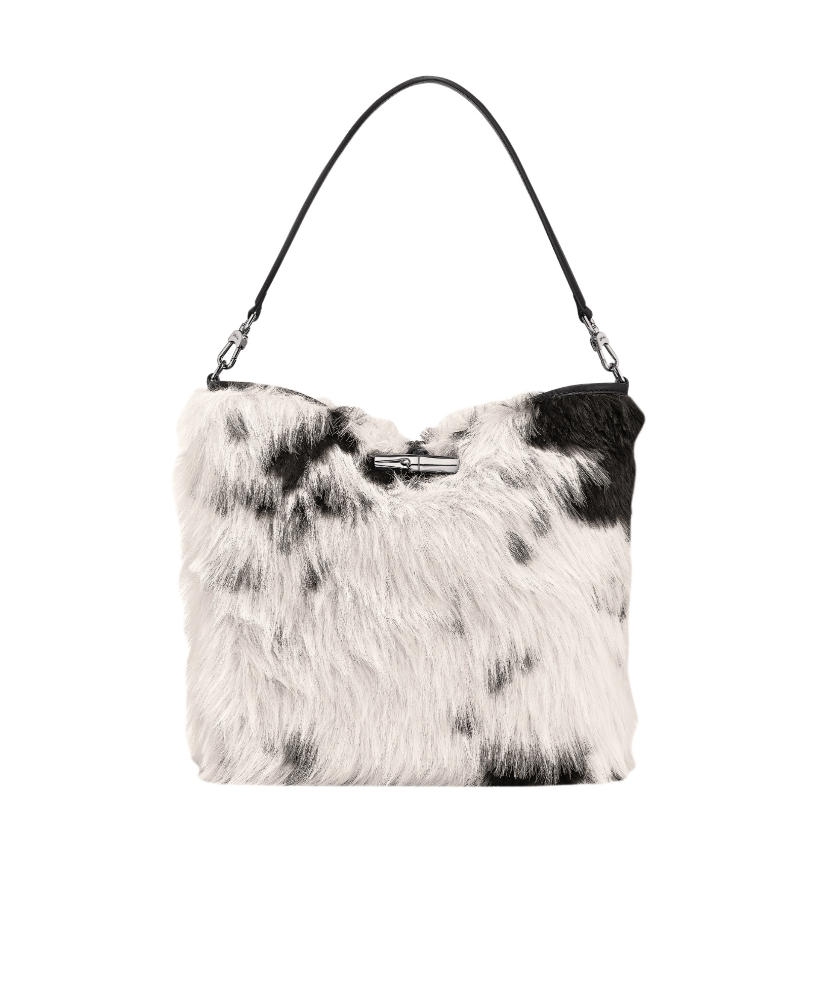 Longchamp Le Roseau Faux-fur Clasp Shoulder Bag In Multi