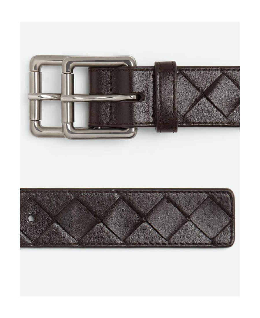 Bottega Veneta Double Buckle Belt In Black