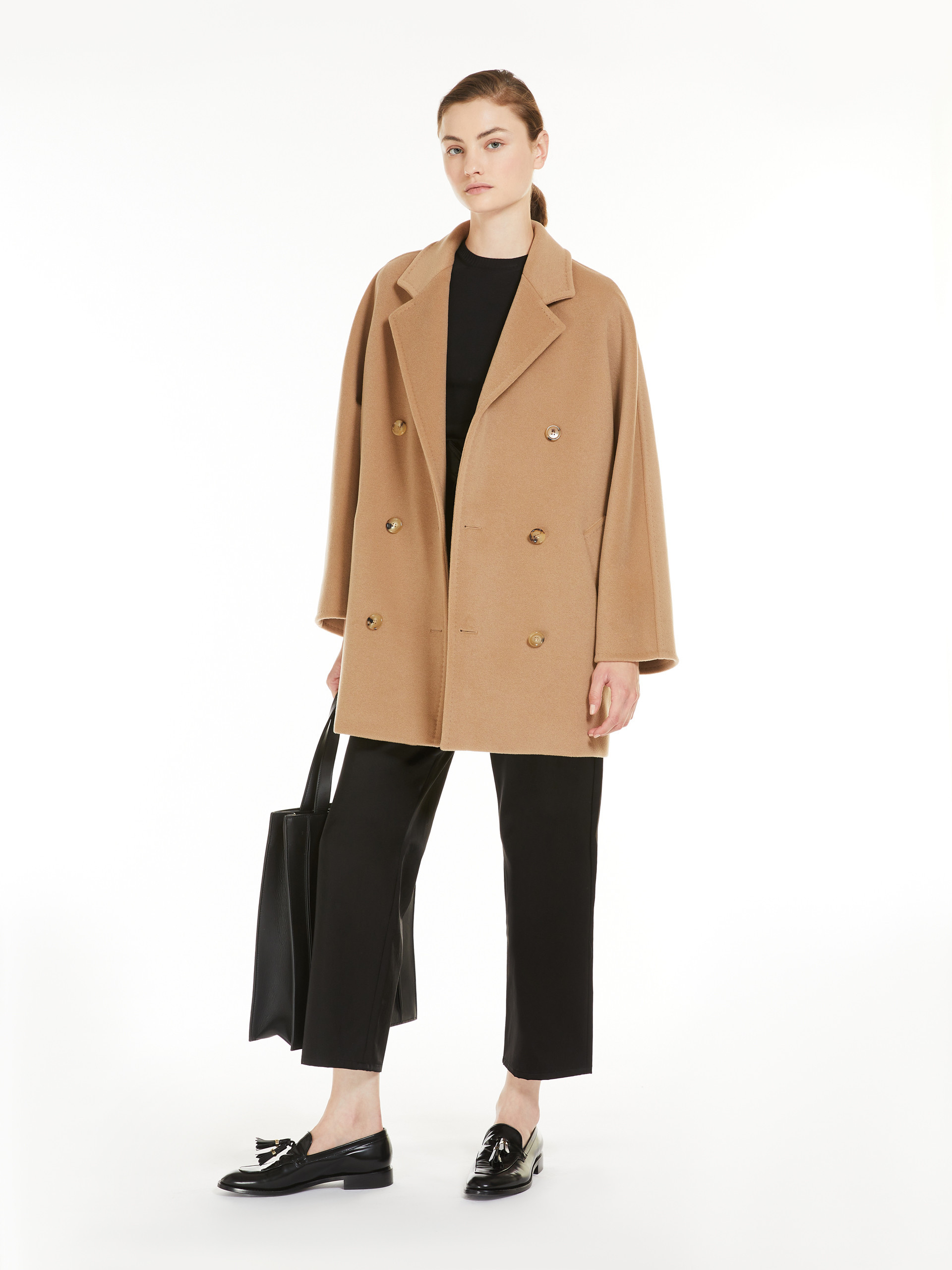 Max Mara Womens Camel Rebus Notch-lapel Relaxed-fit Wool And Cashmere Coat In Nude