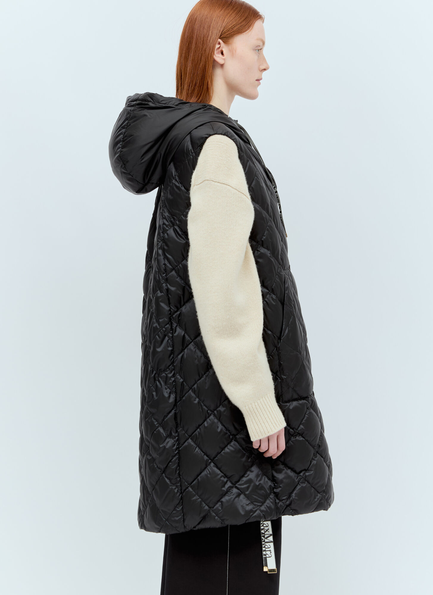 Max Mara Long Vest In Black